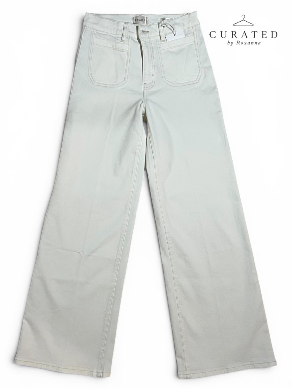 FRAME Le Slim Palazzo White Jeans | Size 28 | High Rise Wide Leg | NWT